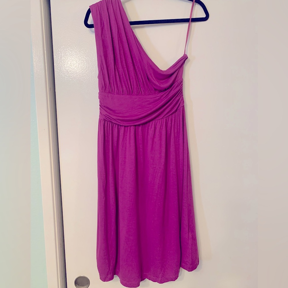 NEW Plum one shoulder knee length dress